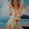Low plunge flower one piece