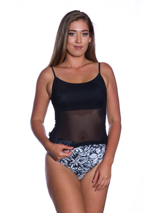 Mesh Body Scoop Neck Cami