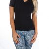 V neck short sleeve  top-Sale